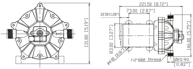 Seaflo 12V 3.0gpm 60psi Auto High Pressure Diaphragm Water Pump