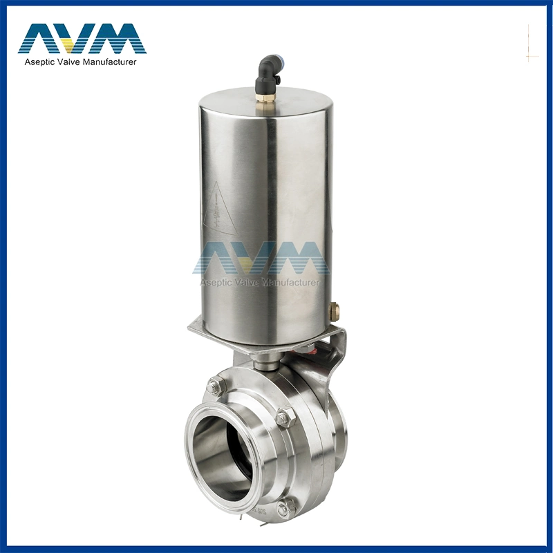 2.5" SMS Stainless Steel Tri-Clamp Butterfly Valves with Stainless Steel Multiple Hands